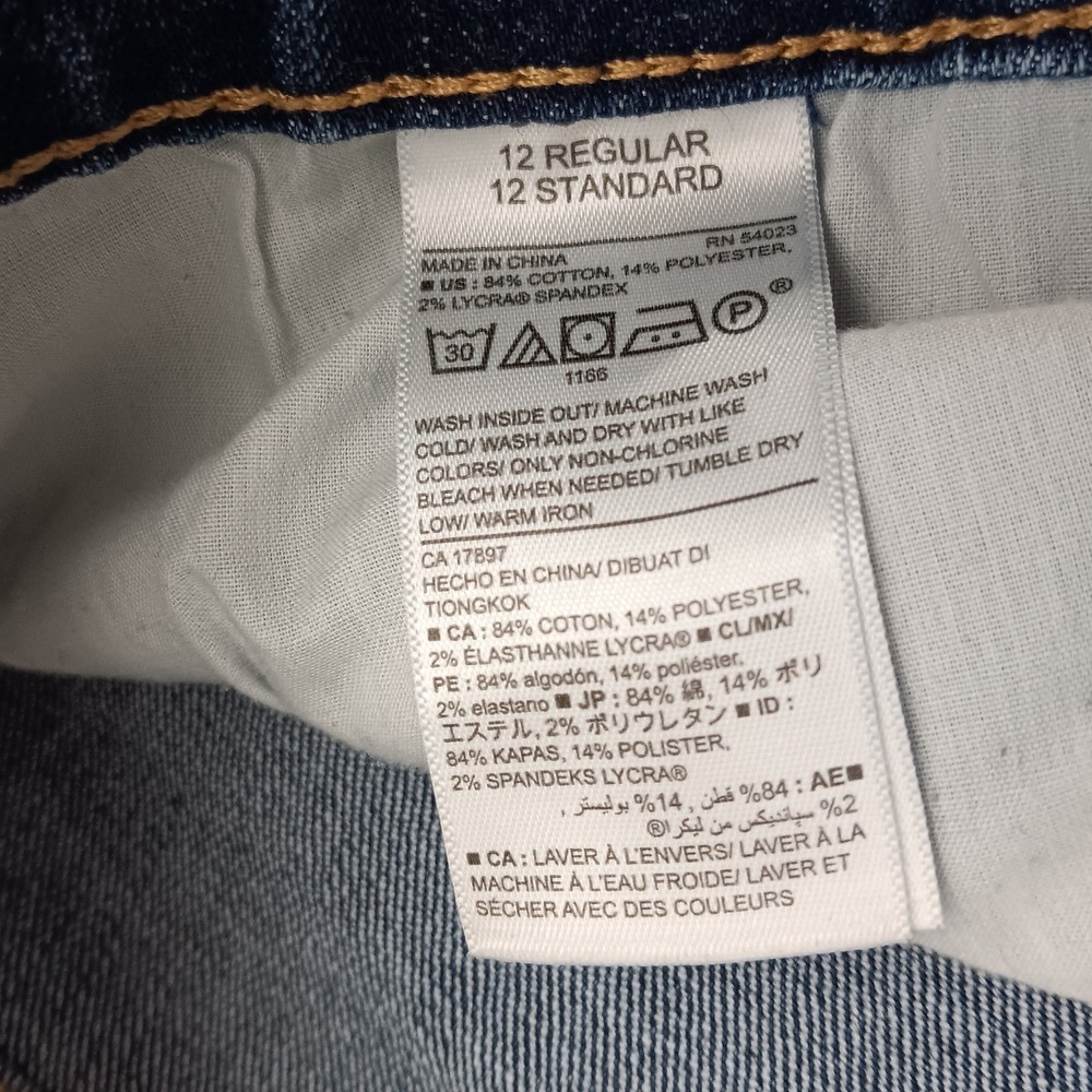 Old Navy Curvy Mid Rise Slim Leg Jeans Blue Medium Wash Women's Size 12 Reg - Picture 9 of 13